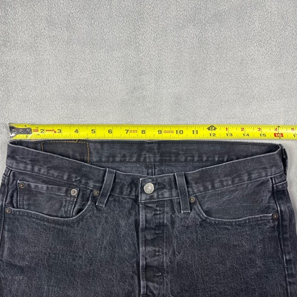 Levi's 501 Original Fit Jeans Men 33(32)x32(30) Black Straight Leg Button Fly - Picture 6 of 13